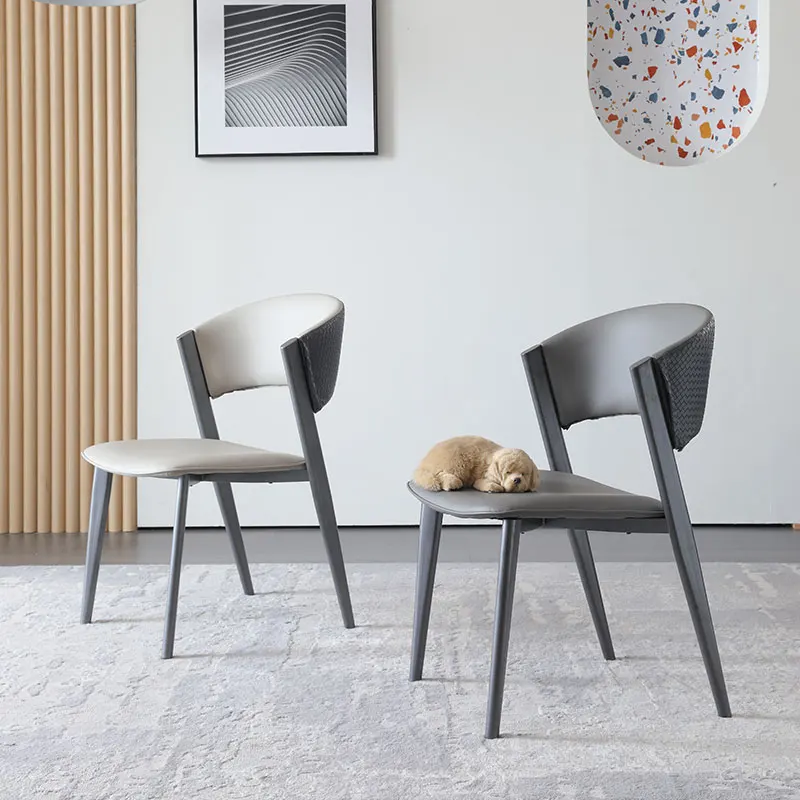 Kaasaegne minimalistlik kodu söökla juhataja minimalistlik Põhjamaade elutuba tool kerge luksuslik neto punane väike korter nahast väljaheites