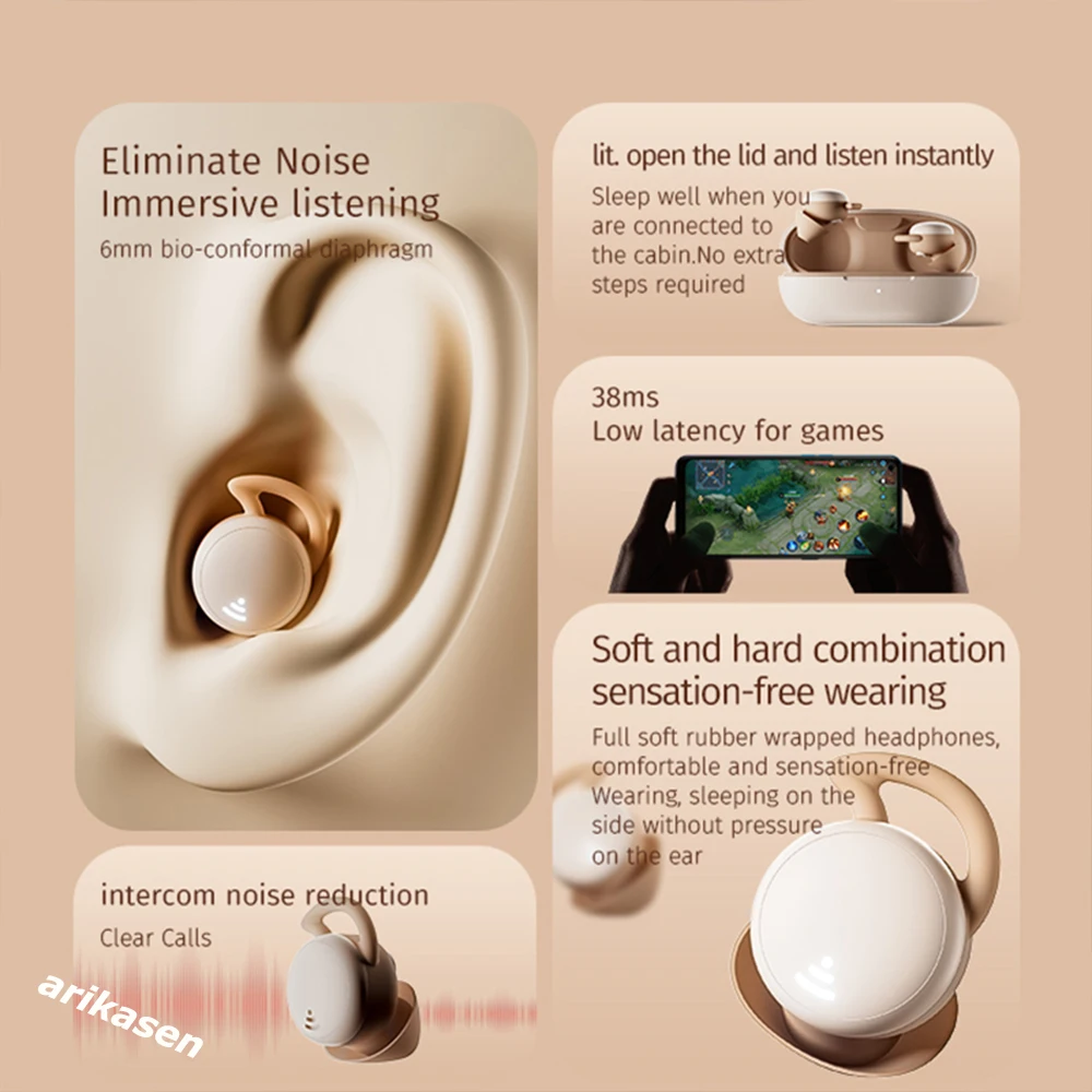 Mini Earbuds Väike-Kõrvad Magada Earbuds Traadita Bluetooth-Müra Tõkestamine Kõrvaklapid Pool Liiprid koos Laadimise puhul Mic