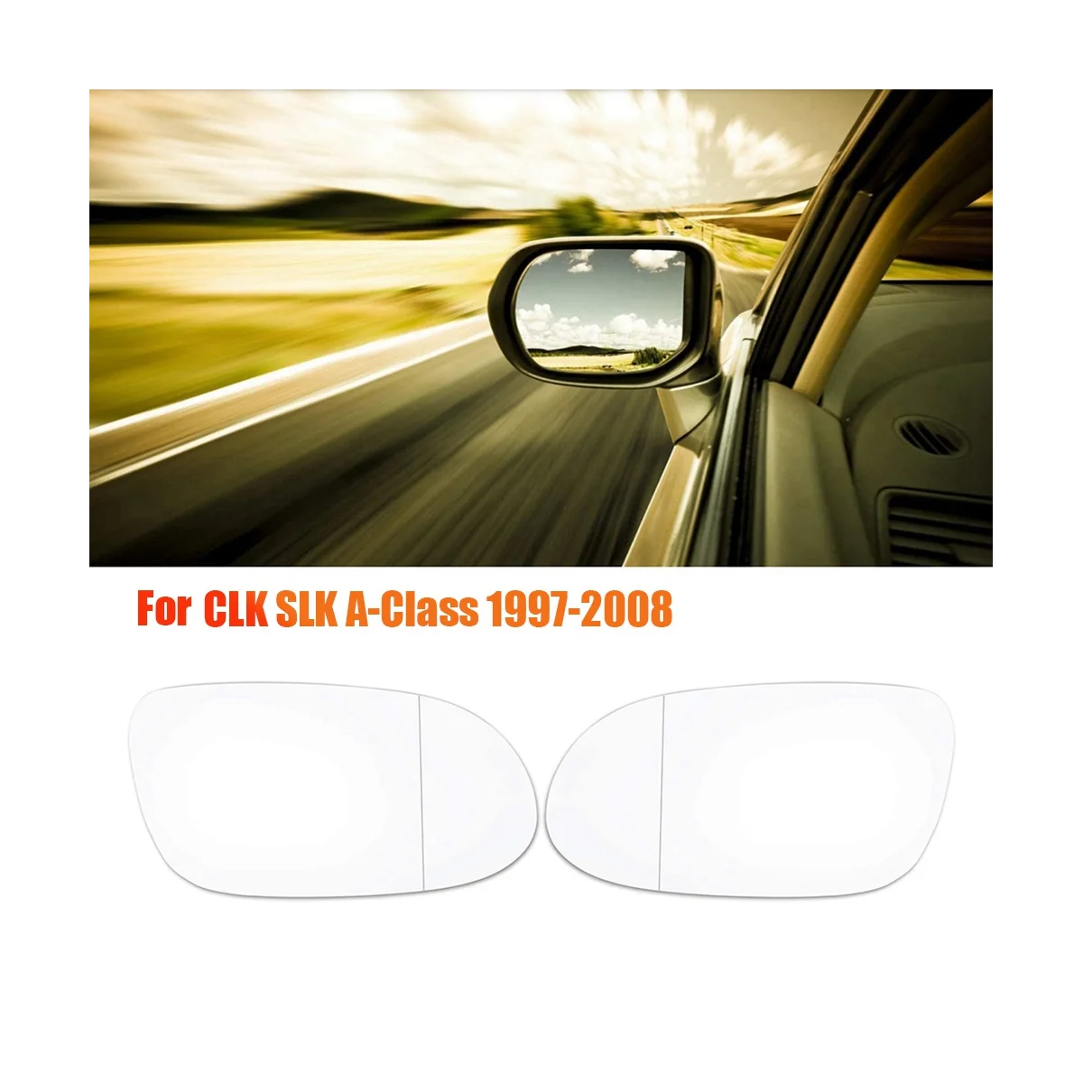 1Pair Pool Tiiva Rearview Mirror Soojendusega Objektiivi Klaasi 2088100121 2088100421 jaoks Mercedes-Benz CLK SLK A-Klassi 1997-2008