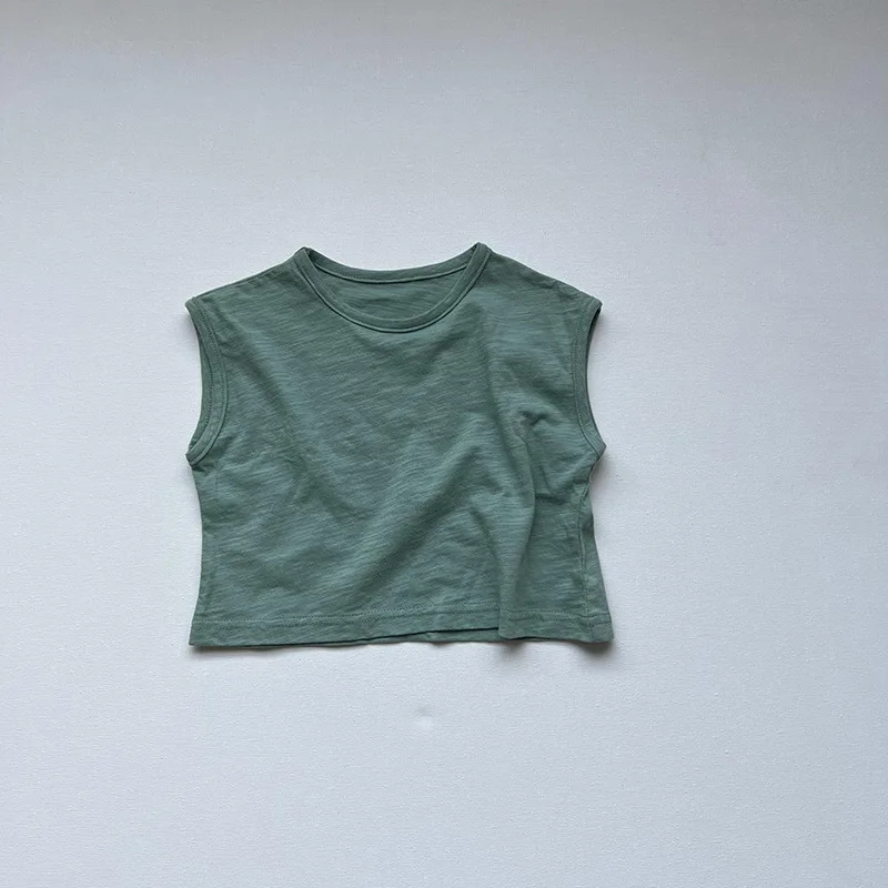 Korea Versioon Vest Lapse Vest (Solid Color Lihtne Pullover Särk Imikute Alusrõivad Beebi Unisex Õhuke Puuvillane Pehme Varrukateta Tees