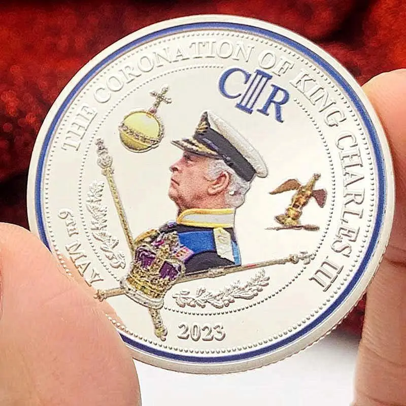 Kuningas Charles III Metallist mälestusmünte Briti Kuningliku Kuningas UK Challenge Mündid Võtmehoidja Käsitöö Üksikasjadega
