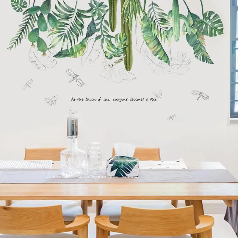 Uue Kunsti Leaf Seina Kleebis PVC Värske Taim Applique Palm Tree Seina Kaunistamiseks Veekindel Jaoks elutuba, Magamistuba Kodu Kaunistamiseks